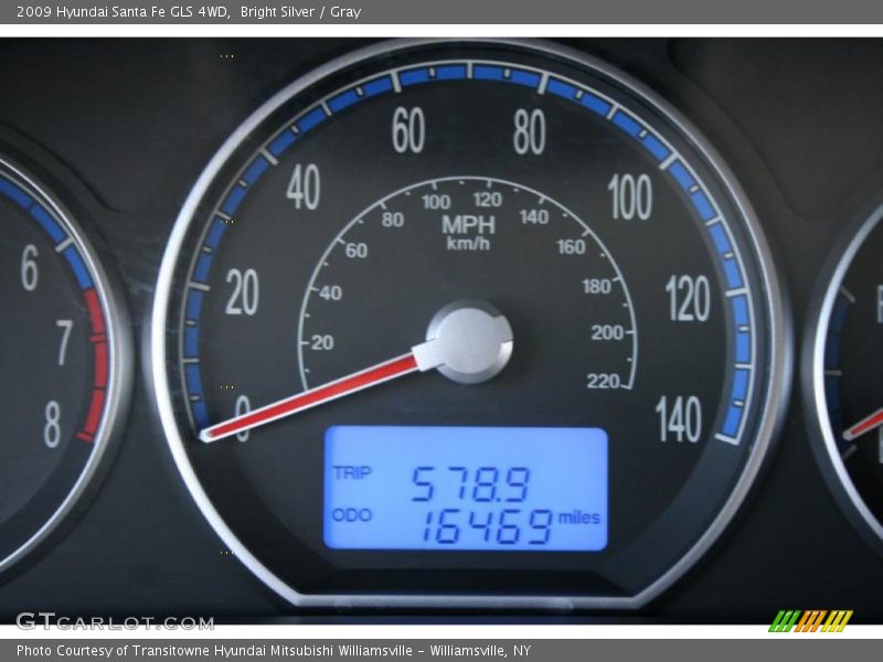Bright Silver / Gray 2009 Hyundai Santa Fe GLS 4WD