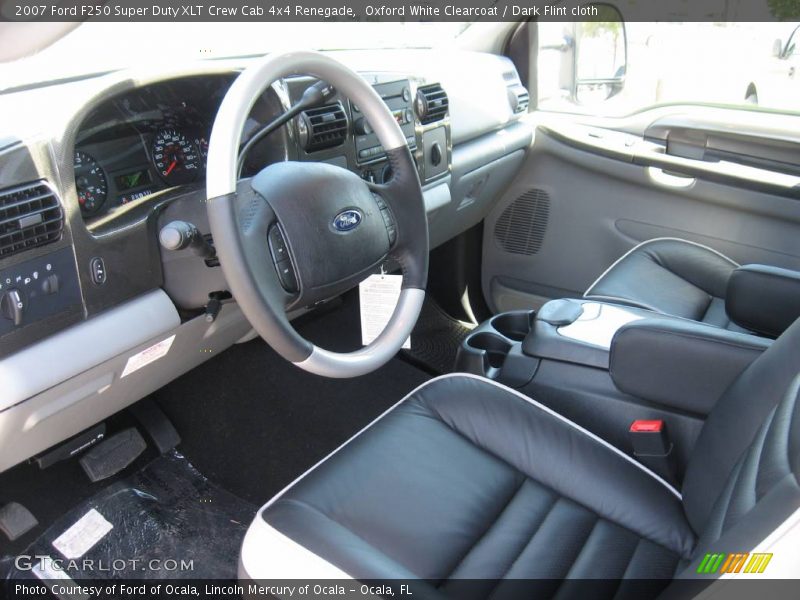 Oxford White Clearcoat / Dark Flint cloth 2007 Ford F250 Super Duty XLT Crew Cab 4x4 Renegade