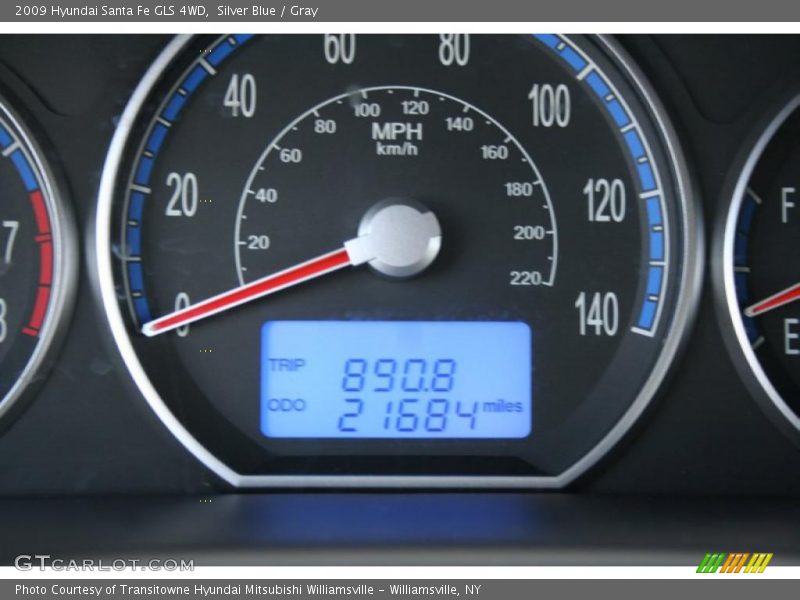 Silver Blue / Gray 2009 Hyundai Santa Fe GLS 4WD