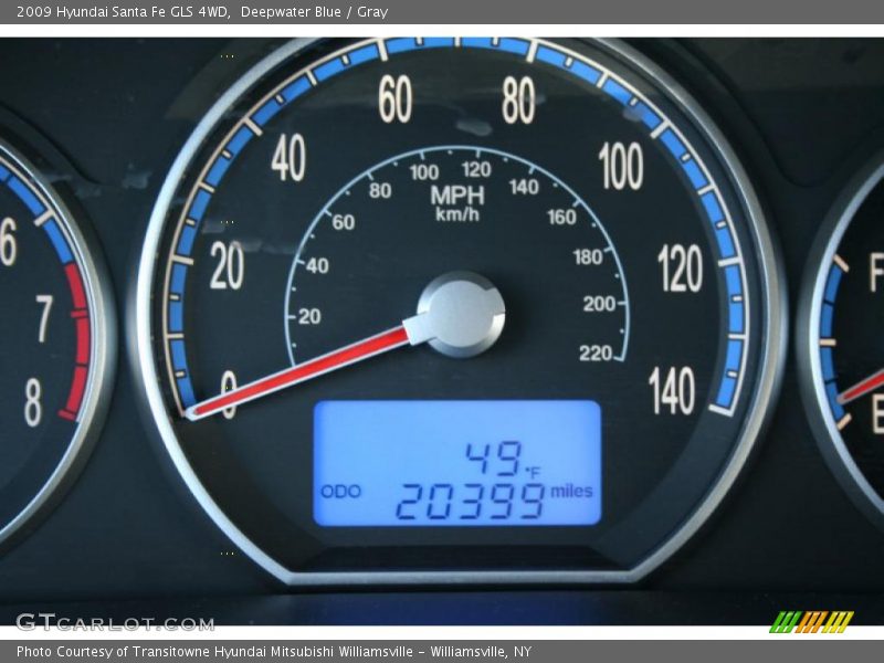 Deepwater Blue / Gray 2009 Hyundai Santa Fe GLS 4WD