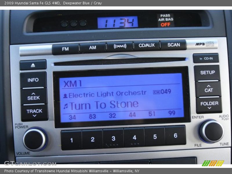 Deepwater Blue / Gray 2009 Hyundai Santa Fe GLS 4WD