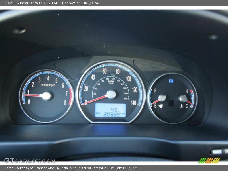 Deepwater Blue / Gray 2009 Hyundai Santa Fe GLS 4WD