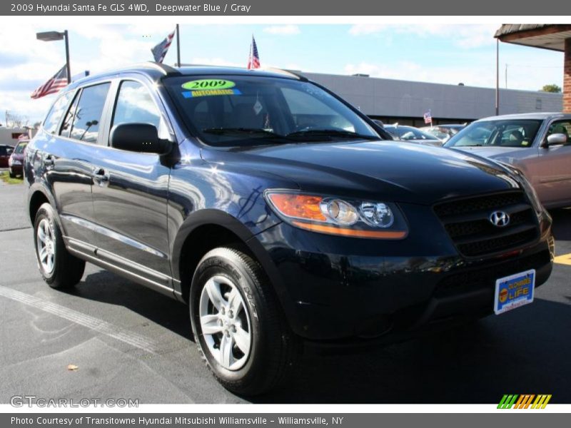 Deepwater Blue / Gray 2009 Hyundai Santa Fe GLS 4WD
