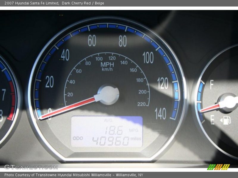 Dark Cherry Red / Beige 2007 Hyundai Santa Fe Limited