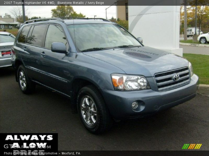 Bluestone Metallic / Ivory Beige 2007 Toyota Highlander V6 4WD