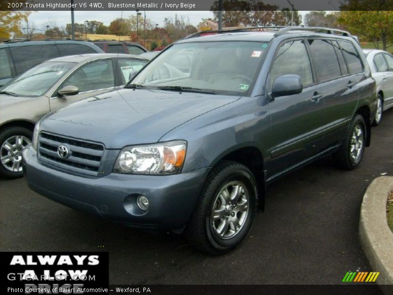 Bluestone Metallic / Ivory Beige 2007 Toyota Highlander V6 4WD