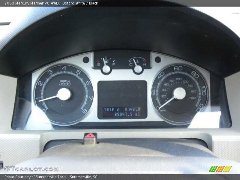Oxford White / Black 2008 Mercury Mariner V6 4WD