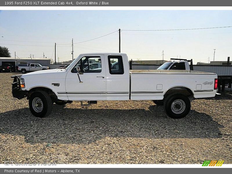 Oxford White / Blue 1995 Ford F250 XLT Extended Cab 4x4
