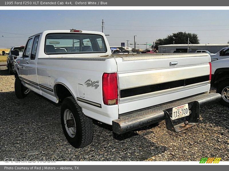 Oxford White / Blue 1995 Ford F250 XLT Extended Cab 4x4
