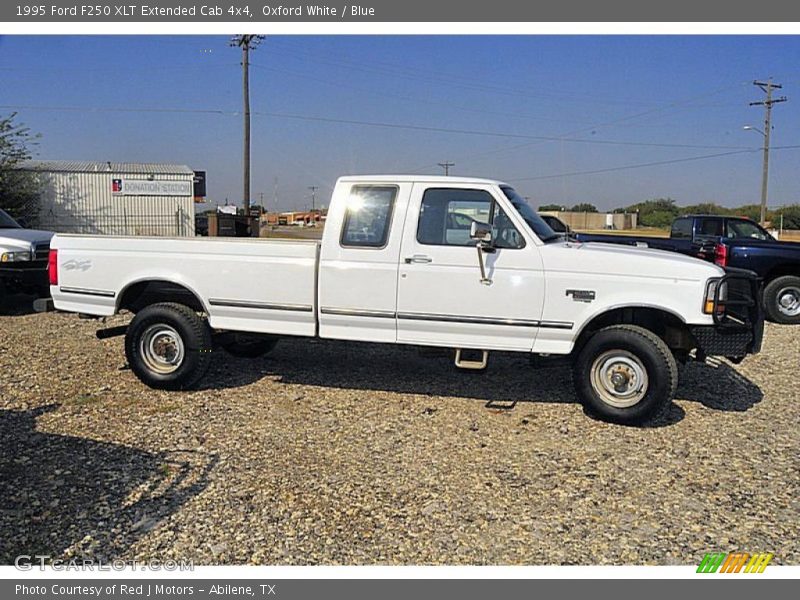 Oxford White / Blue 1995 Ford F250 XLT Extended Cab 4x4