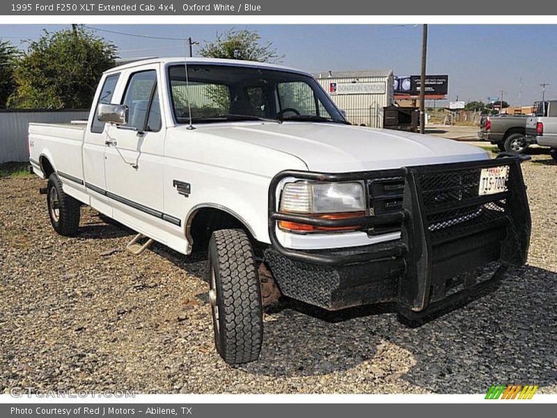 Oxford White / Blue 1995 Ford F250 XLT Extended Cab 4x4