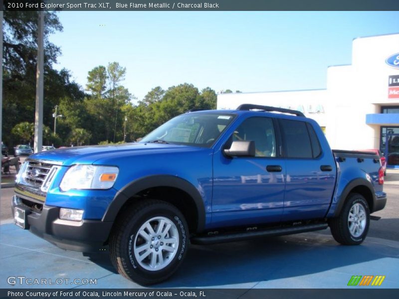 Blue Flame Metallic / Charcoal Black 2010 Ford Explorer Sport Trac XLT