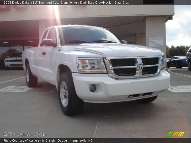 Stone White / Dark Slate Gray/Medium Slate Gray 2008 Dodge Dakota SLT Extended Cab