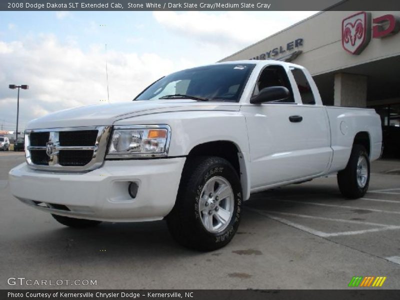 Stone White / Dark Slate Gray/Medium Slate Gray 2008 Dodge Dakota SLT Extended Cab