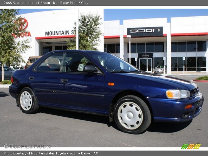 Blue Ridge Pearl / Gray 2000 Subaru Impreza L Sedan