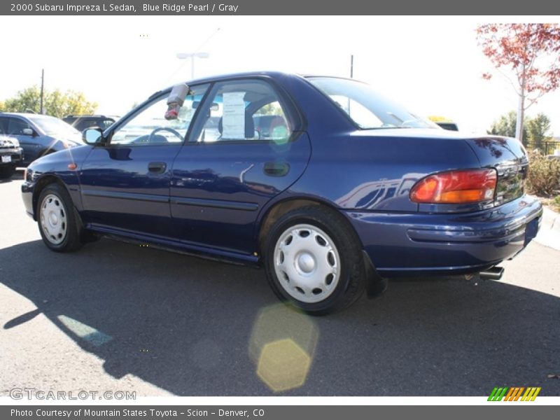 Blue Ridge Pearl / Gray 2000 Subaru Impreza L Sedan