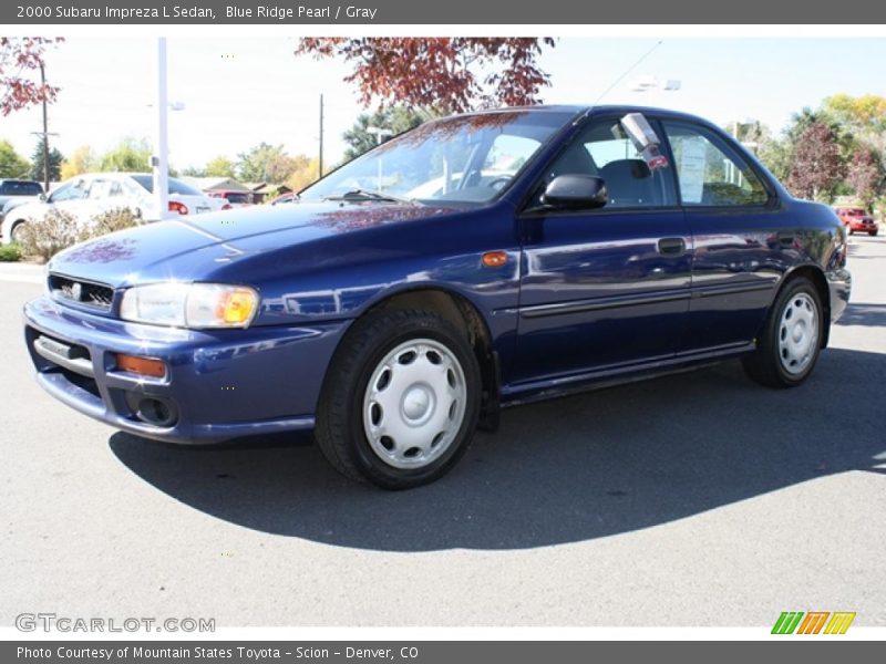 Blue Ridge Pearl / Gray 2000 Subaru Impreza L Sedan