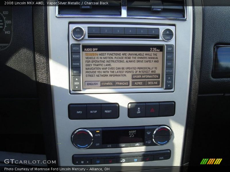 Vapor Silver Metallic / Charcoal Black 2008 Lincoln MKX AWD
