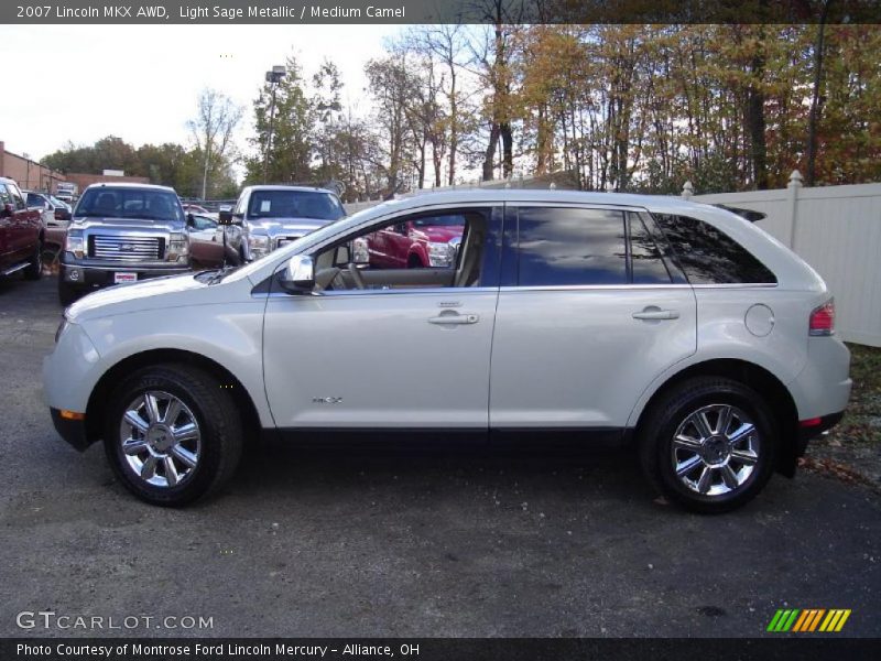 Light Sage Metallic / Medium Camel 2007 Lincoln MKX AWD