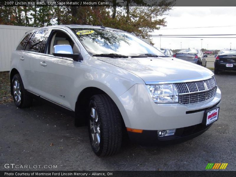 Light Sage Metallic / Medium Camel 2007 Lincoln MKX AWD