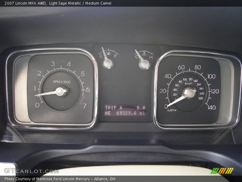 Light Sage Metallic / Medium Camel 2007 Lincoln MKX AWD