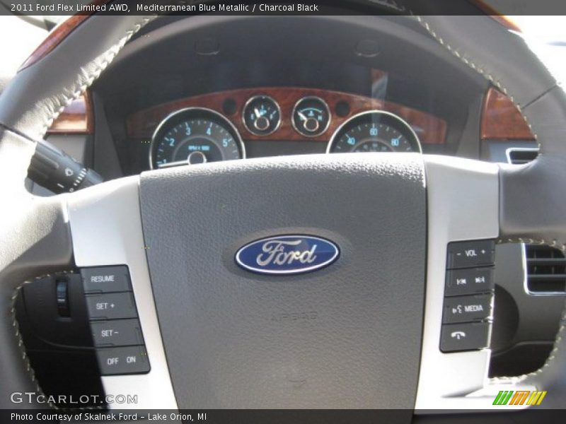 Mediterranean Blue Metallic / Charcoal Black 2011 Ford Flex Limited AWD