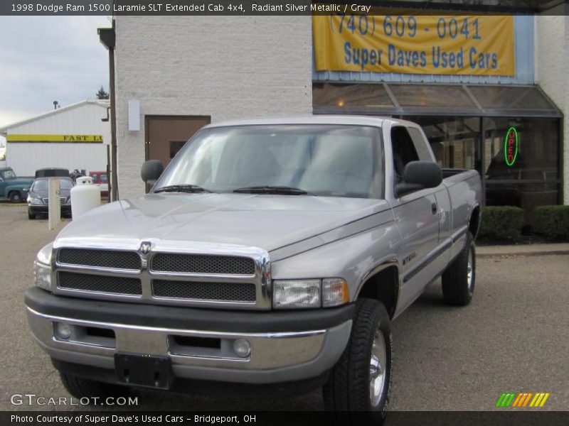 Radiant Silver Metallic / Gray 1998 Dodge Ram 1500 Laramie SLT Extended Cab 4x4
