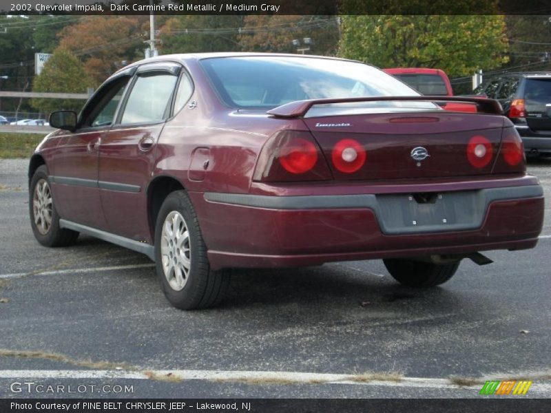 Dark Carmine Red Metallic / Medium Gray 2002 Chevrolet Impala