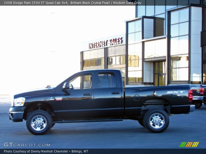 Brilliant Black Crystal Pearl / Medium Slate Gray 2008 Dodge Ram 2500 ST Quad Cab 4x4