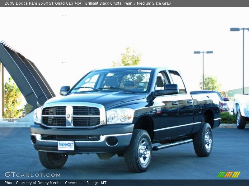 Brilliant Black Crystal Pearl / Medium Slate Gray 2008 Dodge Ram 2500 ST Quad Cab 4x4