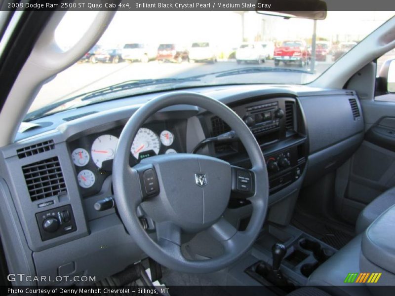 Brilliant Black Crystal Pearl / Medium Slate Gray 2008 Dodge Ram 2500 ST Quad Cab 4x4