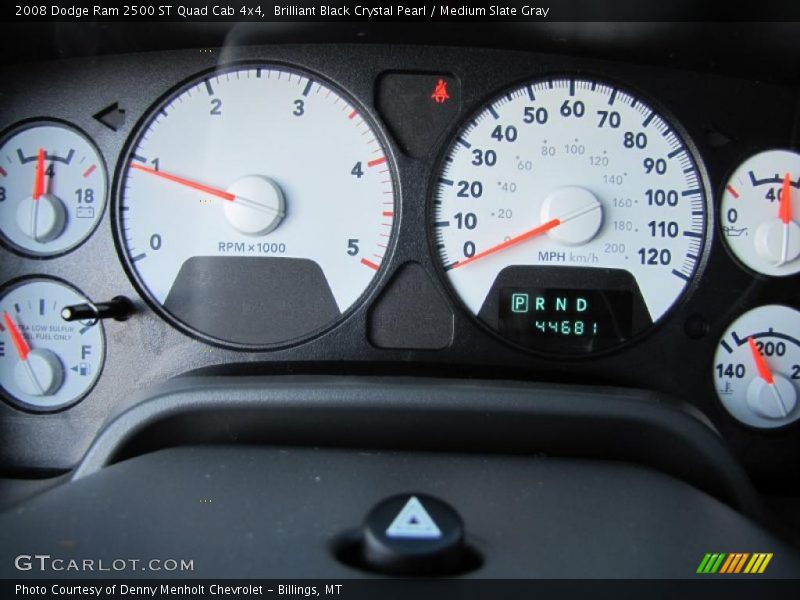 Brilliant Black Crystal Pearl / Medium Slate Gray 2008 Dodge Ram 2500 ST Quad Cab 4x4