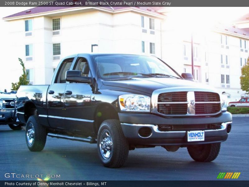 Brilliant Black Crystal Pearl / Medium Slate Gray 2008 Dodge Ram 2500 ST Quad Cab 4x4