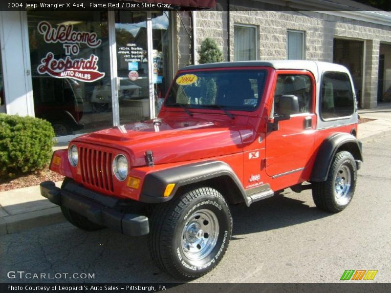 Flame Red / Dark Slate Gray 2004 Jeep Wrangler X 4x4