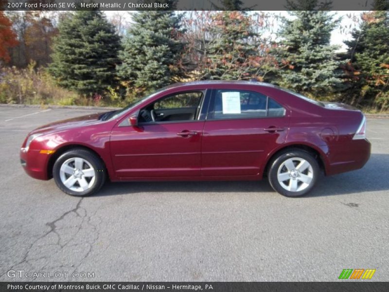 Merlot Metallic / Charcoal Black 2007 Ford Fusion SE V6