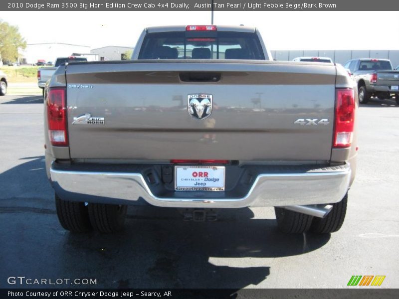 Austin Tan Pearl / Light Pebble Beige/Bark Brown 2010 Dodge Ram 3500 Big Horn Edition Crew Cab 4x4 Dually