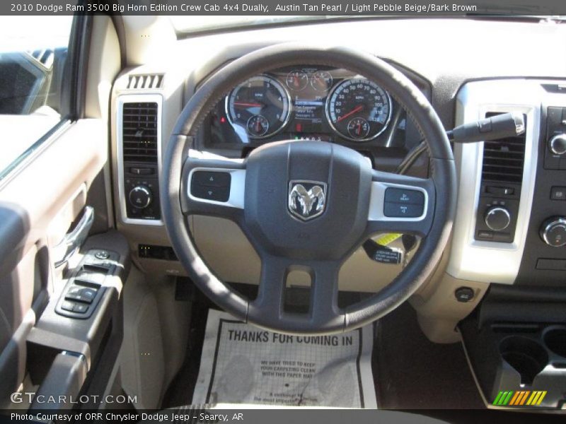 Austin Tan Pearl / Light Pebble Beige/Bark Brown 2010 Dodge Ram 3500 Big Horn Edition Crew Cab 4x4 Dually