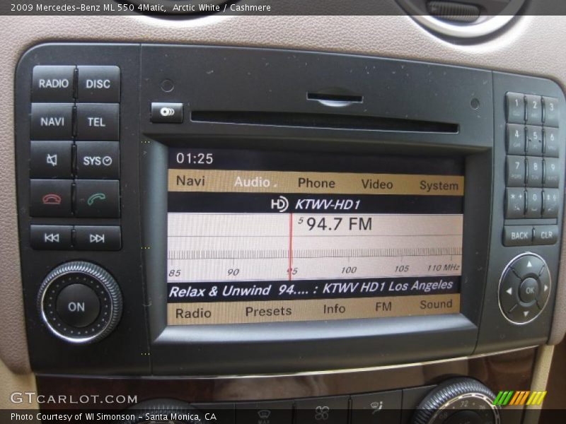 Navigation of 2009 ML 550 4Matic