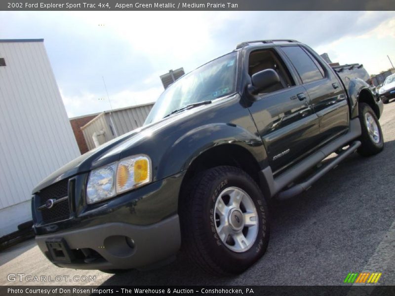 Aspen Green Metallic / Medium Prairie Tan 2002 Ford Explorer Sport Trac 4x4