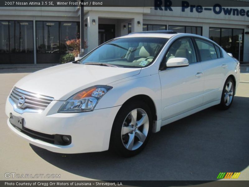 Winter Frost Pearl / Blond 2007 Nissan Altima 3.5 SE