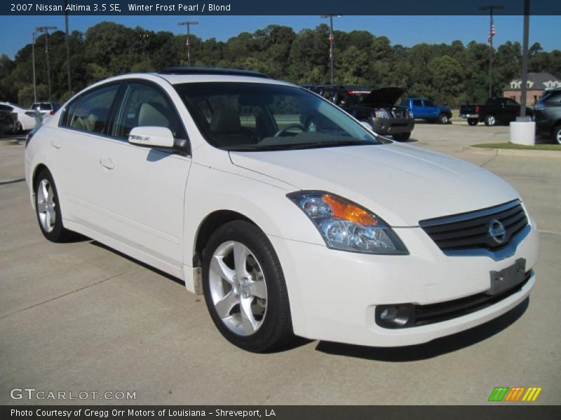 Winter Frost Pearl / Blond 2007 Nissan Altima 3.5 SE