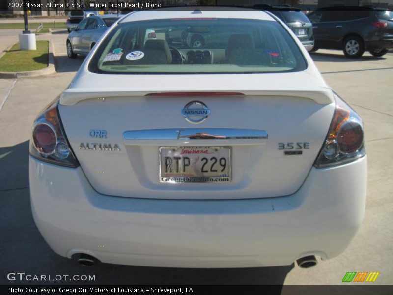 Winter Frost Pearl / Blond 2007 Nissan Altima 3.5 SE