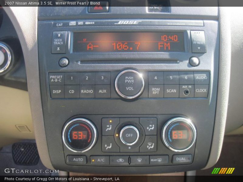 Winter Frost Pearl / Blond 2007 Nissan Altima 3.5 SE