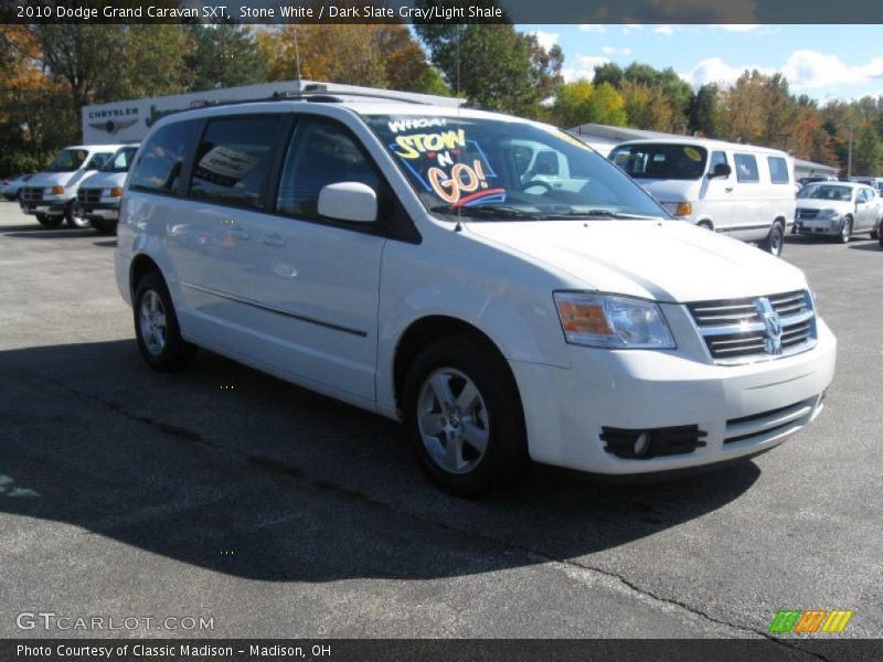 Stone White / Dark Slate Gray/Light Shale 2010 Dodge Grand Caravan SXT