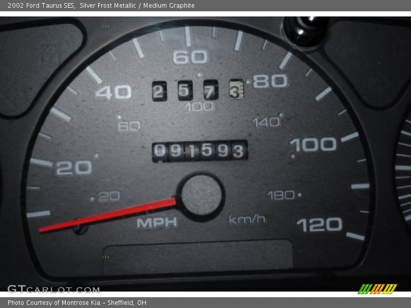 Silver Frost Metallic / Medium Graphite 2002 Ford Taurus SES