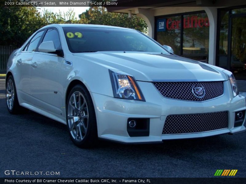White Diamond Tri-Coat / Ebony 2009 Cadillac CTS -V Sedan