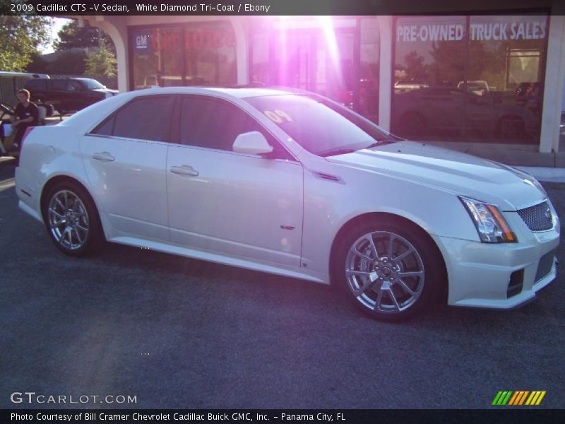 White Diamond Tri-Coat / Ebony 2009 Cadillac CTS -V Sedan