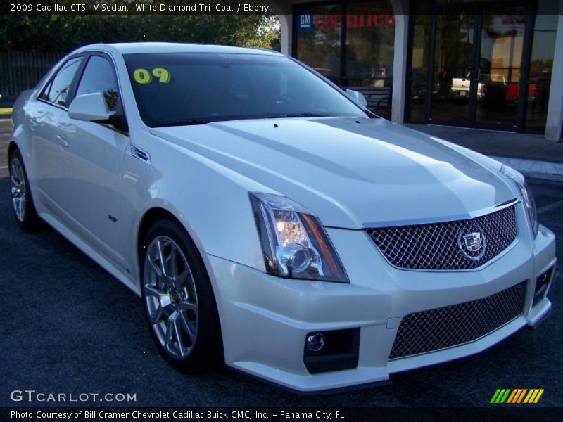 White Diamond Tri-Coat / Ebony 2009 Cadillac CTS -V Sedan