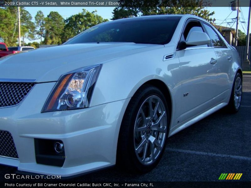 White Diamond Tri-Coat / Ebony 2009 Cadillac CTS -V Sedan