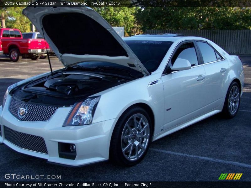 White Diamond Tri-Coat / Ebony 2009 Cadillac CTS -V Sedan